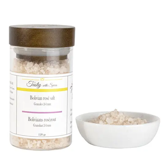 Boliviaans rosé zout granulaat 2-4mm 120 gram